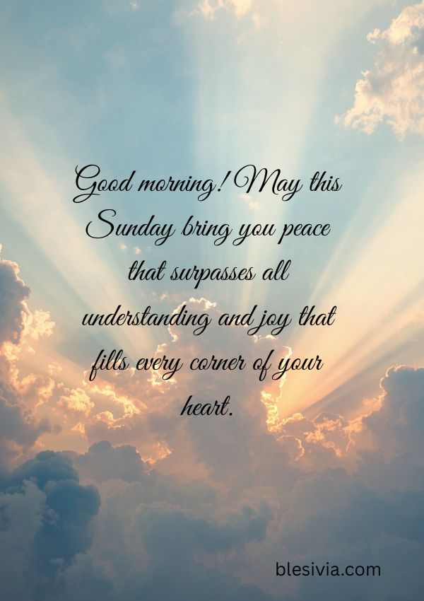 Beautiful Good Morning Sunday Blessings with sky background