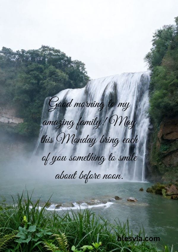 Good morning to my amazing family! May this Monday bring each of you something to smile about before noon.