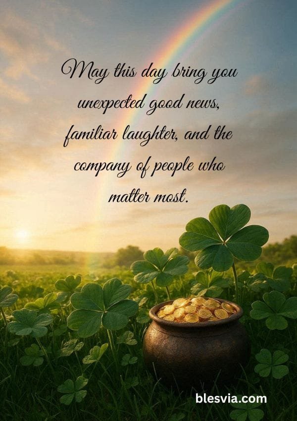 Best St. Patrick's Day Wishes with the pot of gold background