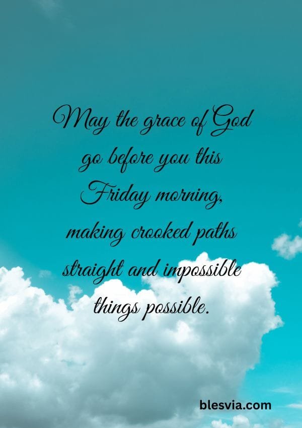 Good Morning Friday Prayers with sky and clouds background