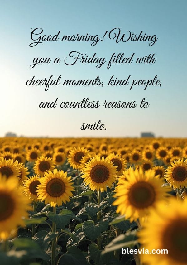 Good Morning Happy Friday Blessings with sunflower background