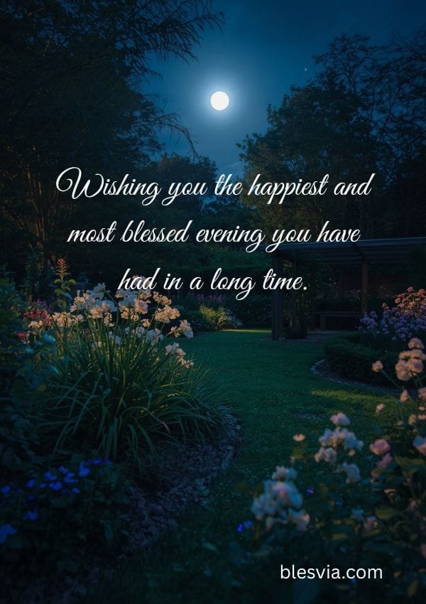 Happy and Blessed Evening with moon background