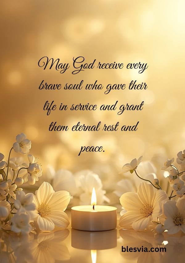 Memorial Day Prayers and Blessings with candle and flowers background