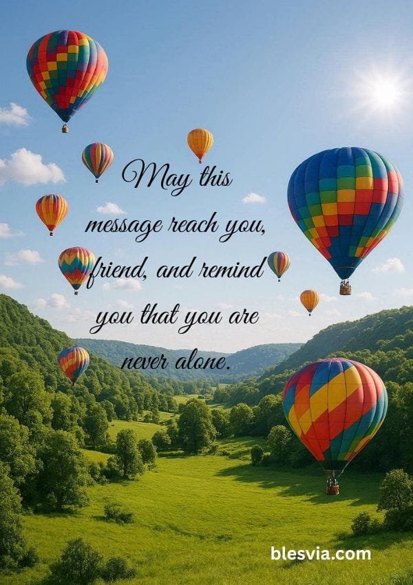 May this message reach you, friend, and remind you that you are never alone.
