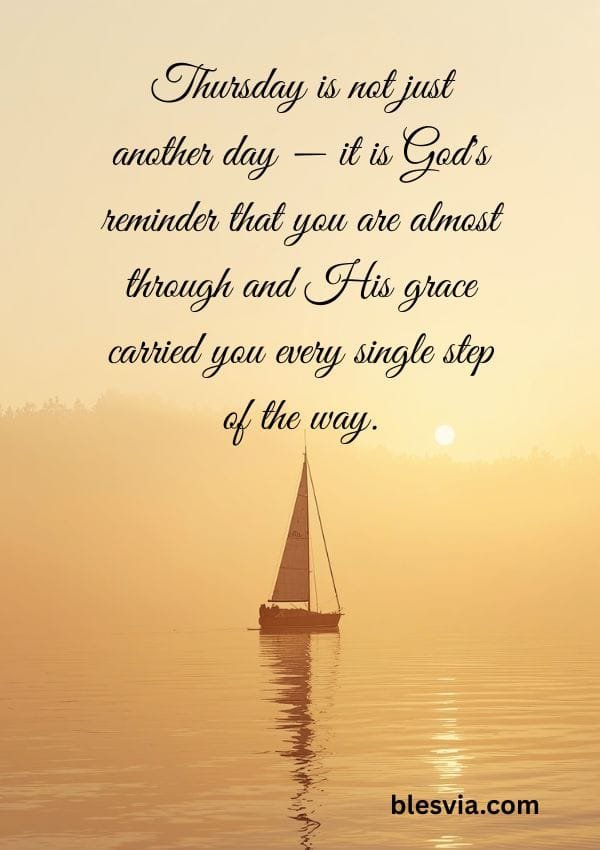 Thursday Blessings Quotes with boat background