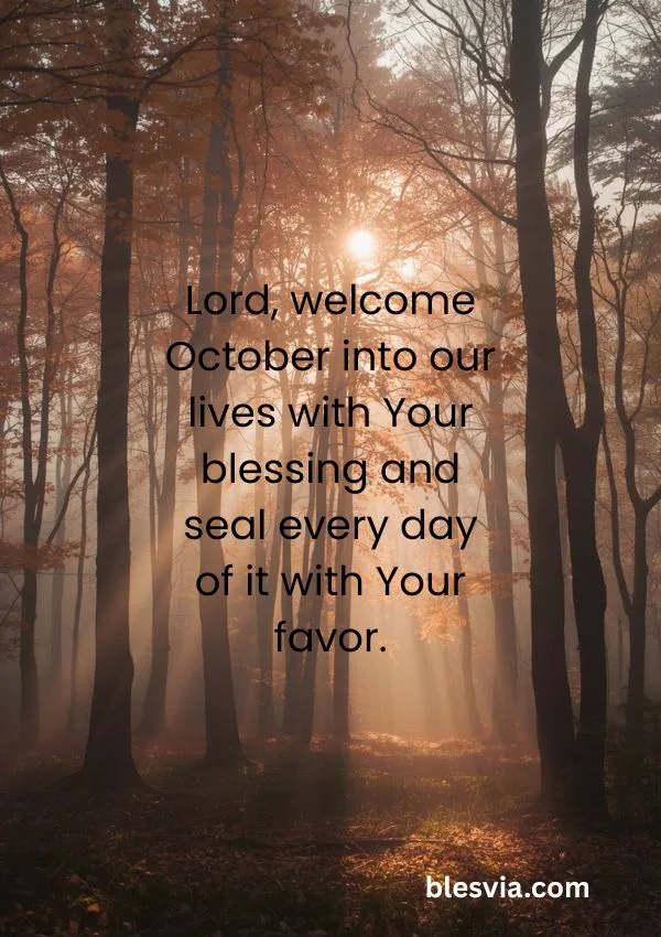 Welcome October Prayers for Peace and Strength